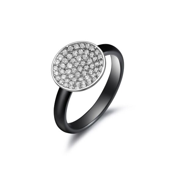 925, Fine Ceramic, CZ Ring avail in Blue, Pink, Yellow, Clear CZ. - Picture 2 of 6